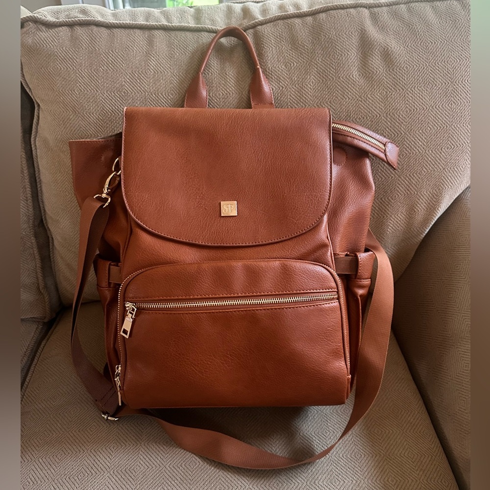Brown Leather Backpack - image 1